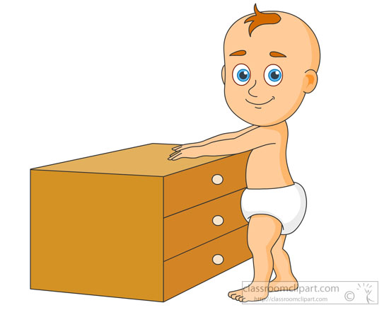 Baby Clipart - baby-standing-holding-on-furniture - Classroom Clipart