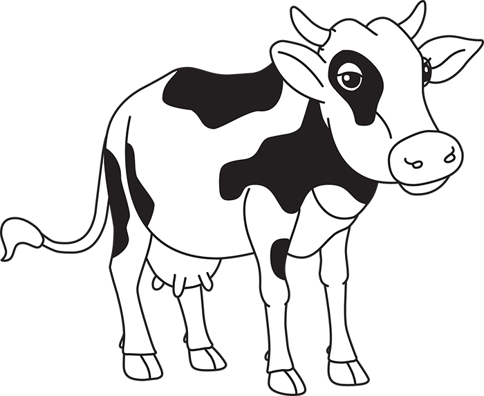Animals Black and White Outline Clipart - cow-black-white-outline ...