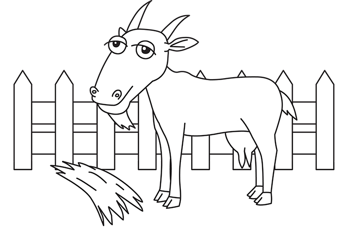 Animals Black and White Outline Clipart - farm-animal-goat-black-white-outline-cliprt  - Classroom Clipart