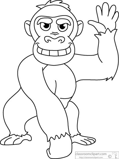 gorilla-waving-cartoon-black-white-outline-clipart-914.jpg