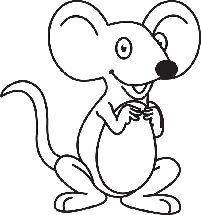 Animals Black and White Outline Clipart - mouse-black-white-outline-cliprt  - Classroom Clipart