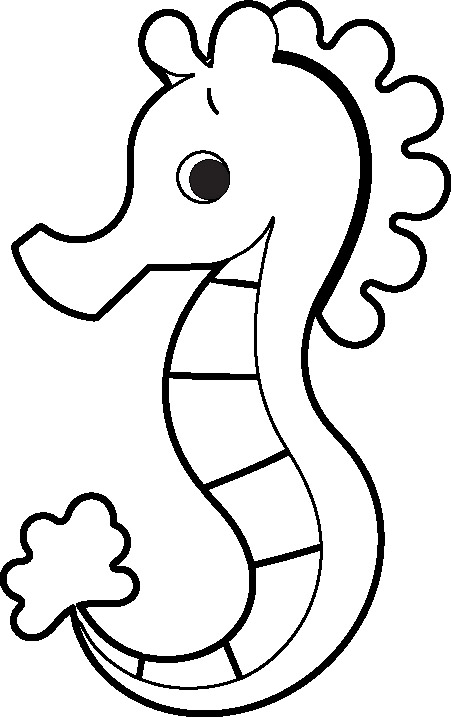 Animals Black and White Outline Clipart - seahorse-marine-life-black-white-outline-clipart-014  - Classroom Clipart
