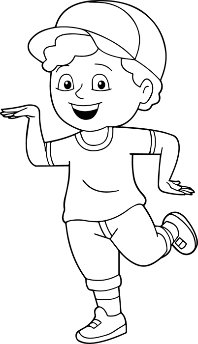 Free Black And White Children Outline Clipart Clip Art Pictures