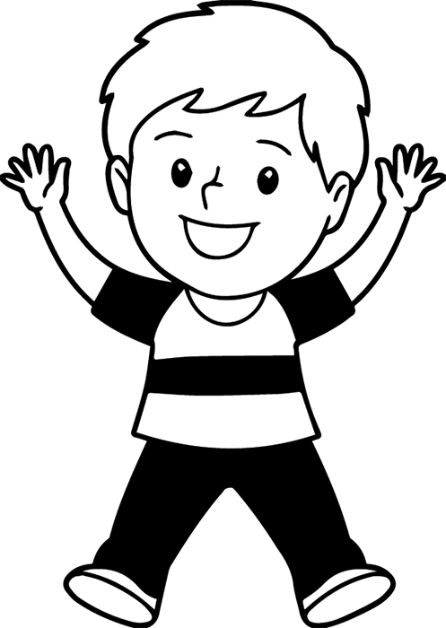 Child Drawing Clip Art Black And White