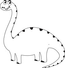 brontosaurus clipart black and white