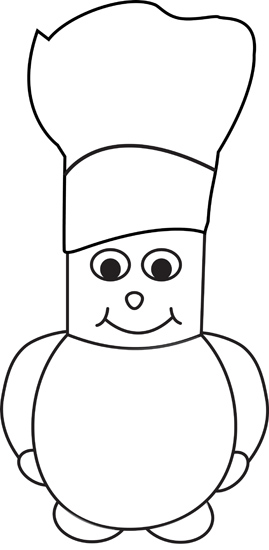 Food Clipart- chef-cartoon-character-outline - Classroom Clipart