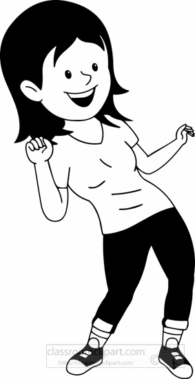 Music Black And White Outline Clipart Black White Girl Dancing Clipart Classroom Clipart