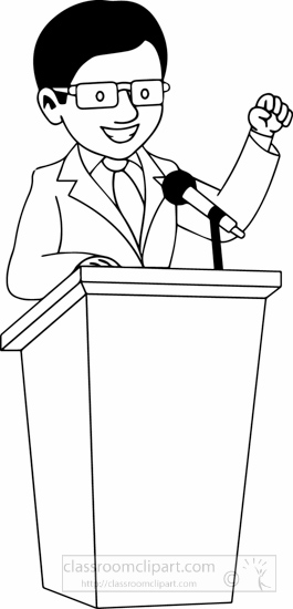 speaking clipart black and white