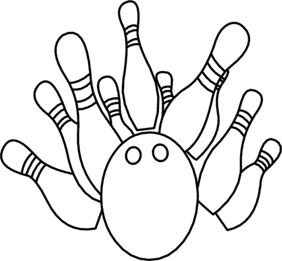 Sports Black and White Outline Clipart bowling_pins_411C