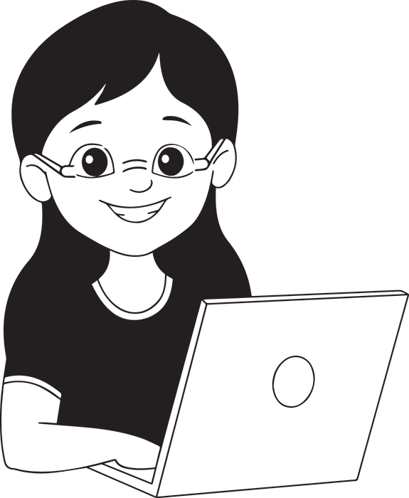 black-white-teenage-girl-working-on-laptop-clipart.jpg