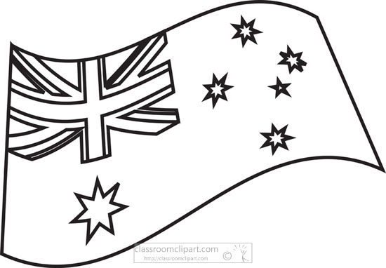 linse orkester uendelig World Flags Black and White Outline Clipart - flag-of-australia-black-white-outline-clipart  - Classroom Clipart