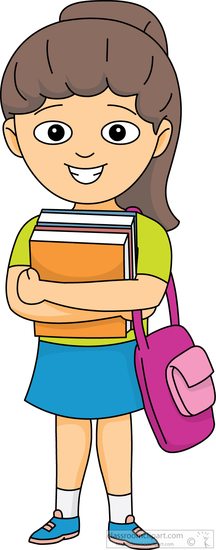 student carrying books clipart