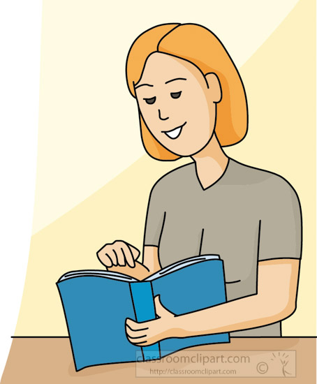 Book Clipart Clipart - woman-reading-book-12412 - Classroom Clipart