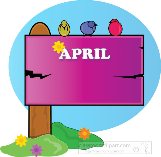 Calendar Clipart april month sign Classroom Clipart