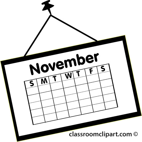 Calendar Clipart Calendarnovemberoutline2 Classroom Clipart