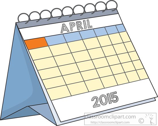 Calendar Clipart - desk-calendar-april-2015 - Classroom Clipart