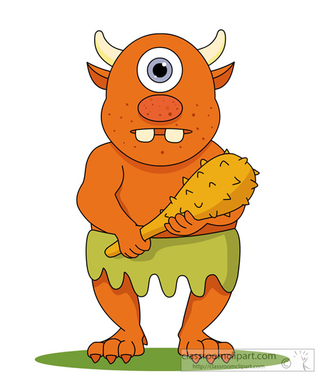 Cartoons Clipart - giant-ogre-with-club - Classroom Clipart