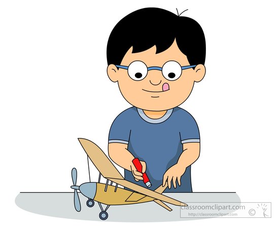 Children Clipart - kid-making-a-model-airplane-clipart-545645 - Classroom  Clipart