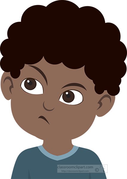 Emotions Clipart - african-american-boy-thinking-expression-clipart -  Classroom Clipart