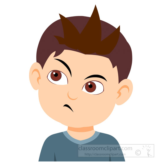 Facial Expressions Clipart - boy-character-thinking-expression-clipart-7116  - Classroom Clipart