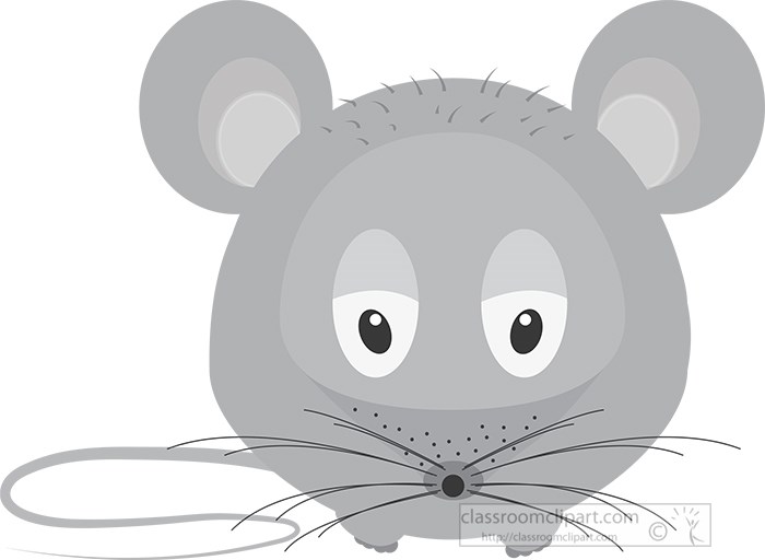Animals Gray and White Clipart - large-cartoon-style-pink-mouse-gray-color-2  - Classroom Clipart