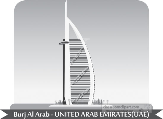 burj-al-arab-united-arab-emirates-UAE-gray-clipart.jpg