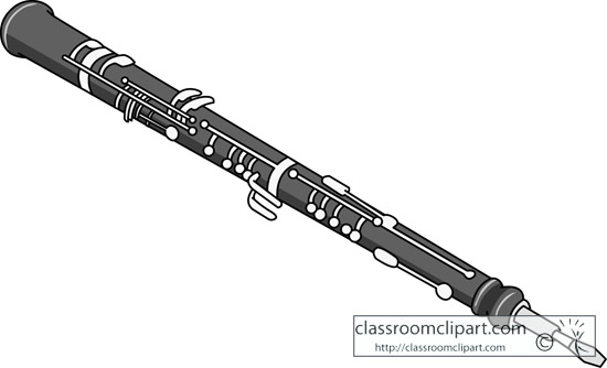 Music Gray and White Clipart - oboe_double_reed_instrument 