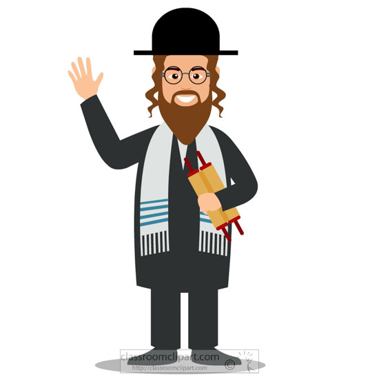 Hanukkah Clipart - jewish-rabbi-with-scroll-hanukkah-holiday-clipart - Classroom Clipart