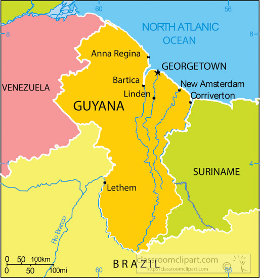 Country Maps : Guyana_map_27MC : Classroom Clipart