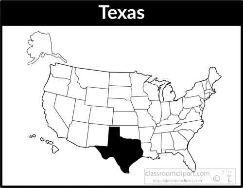 map of texas black and white Us State Black White Maps Clipart Photo Image Texas Map Square map of texas black and white