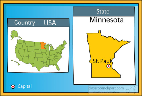 Saint Paul map, capital city of the USA state of Minnesota