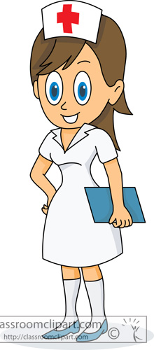 Medical Clipart - nurse_standing_with_file_10 - Classroom Clipart