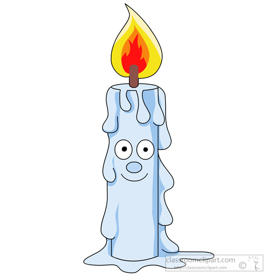 Objects Clipart - candle-cartoon-with-flame - Classroom Clipart