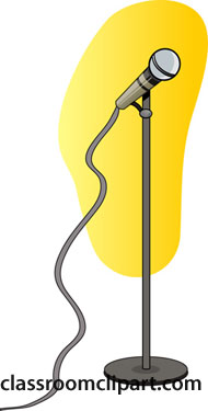 Objects Clipart- microphone-on-stand - Classroom Clipart