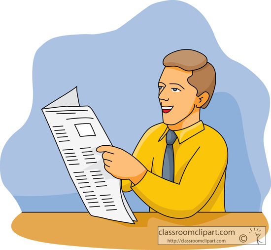 reading news paper clipart