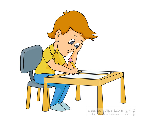 student taking a test clipart