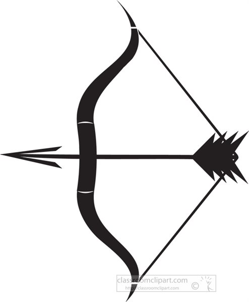 bow and arrow silhouette vector
