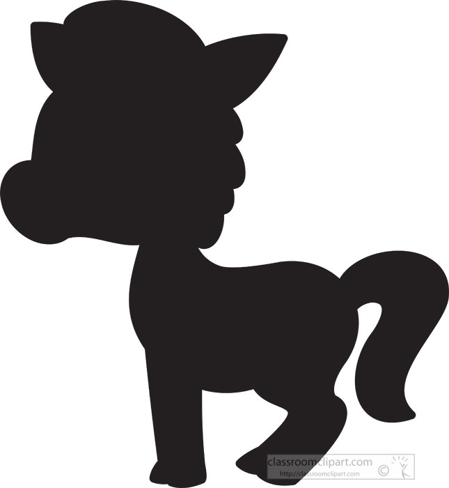 Silhouettes Clipart - cute-baby-horse-cartoon-character-silhouette -  Classroom Clipart