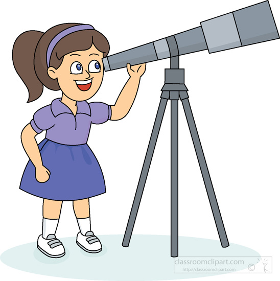 girl telescope drawing