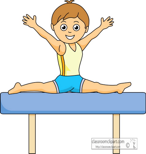 Gymnastics Clipart - boy_on_balance_beam_gymnastic - Classroom Clipart