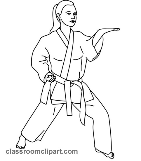 Karate Clipart - karate_outline_11A - Classroom Clipart