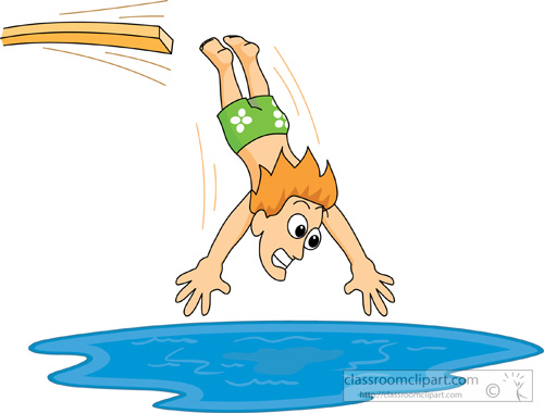 person diving into pool clip art