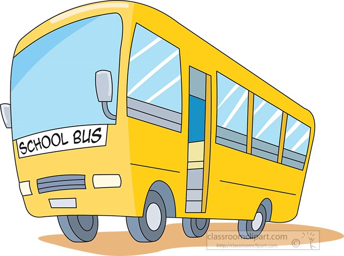 Bus Clipart - empty-school-bus-cartoon-style-clipart - Classroom Clipart