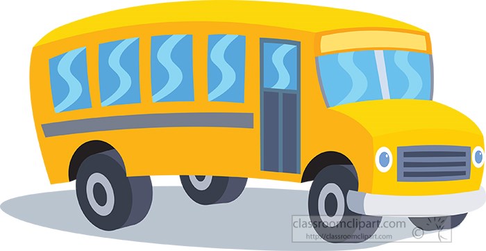 Bus Clipart - school-bus-cartoon-style-cliipart - Classroom Clipart