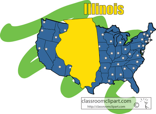 US State Maps Clipart - illinois_state_map_color - Classroom Clipart