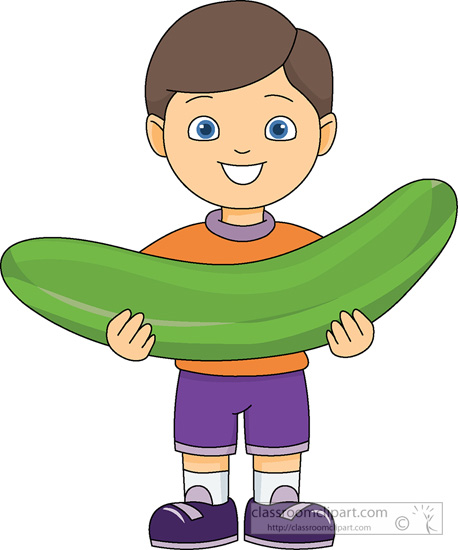 Vegetables Clipart - boy-cartoon-character-holding-cucumber-clipart-1 -  Classroom Clipart