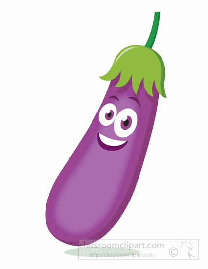 Vegetables Clipart - eggplant-funny-character-clipart - Classroom Clipart