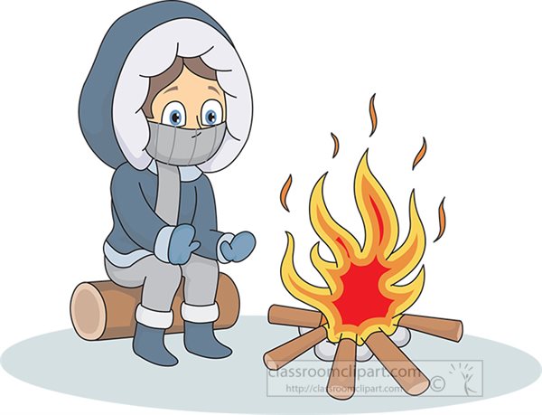 Weather Clipart - girl-sitting-near-fire-in-winter-clipart - Classroom ...