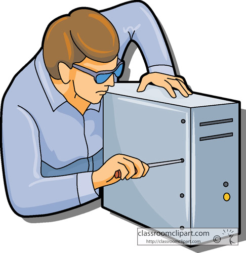 Computer Technician Clipart Black And White