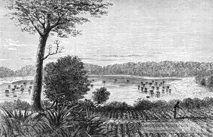 Photos of Africa - lake-mohrya-with-villages-historical-illustration ...